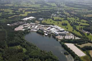 Birds eye view of Alderley Park estate.