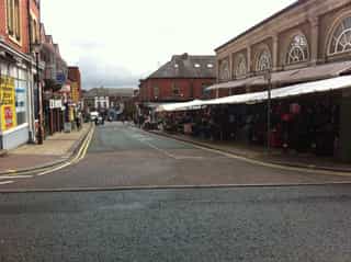 A before shot of a street in Altrincham, by the side of Altrincham market.