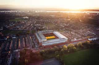 Birds eye view of the Anfield Stadium before the expansion