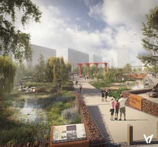 A visual image showing the future Central Park in Liverpool
