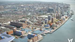 CGI birds eye view image of Liverpool Waters, with the proposed new plots shown.