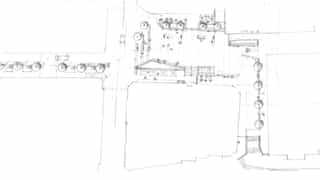 HAnd sketched masterplan of Sadler's Yard.