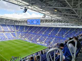 An image of the Everton fans in the stands